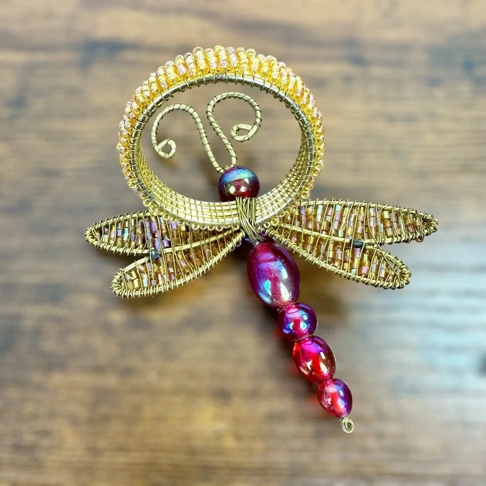 Dragon Fly Jeweled‎ Napkin Rings Set of 2 Kitchen Pier 1 Imports Holiday